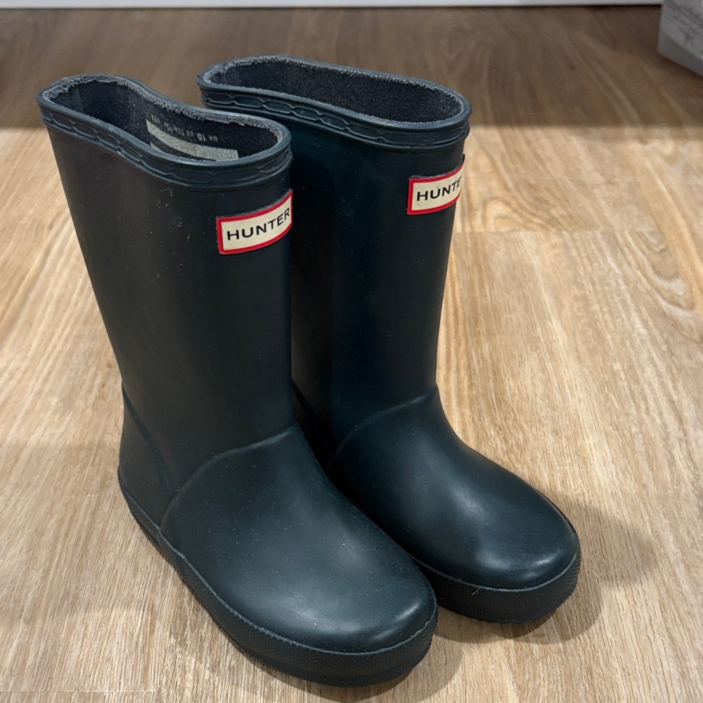 Hunter Kids Classic Green Rain Boots Size 10